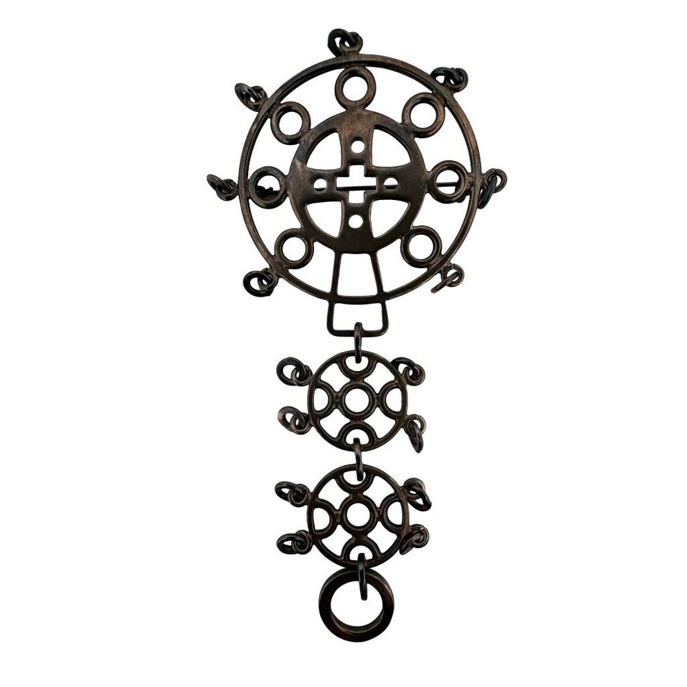 Juhls Kautokeino Norway 830S Silver Sami Inspired Sun Wheel Dangle Brooch 1960s